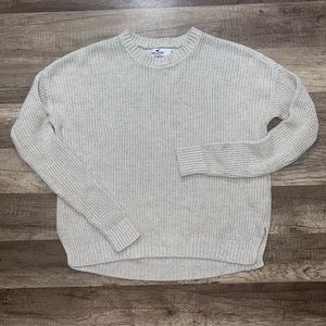Hollister Cream Crew Neck Sweater
